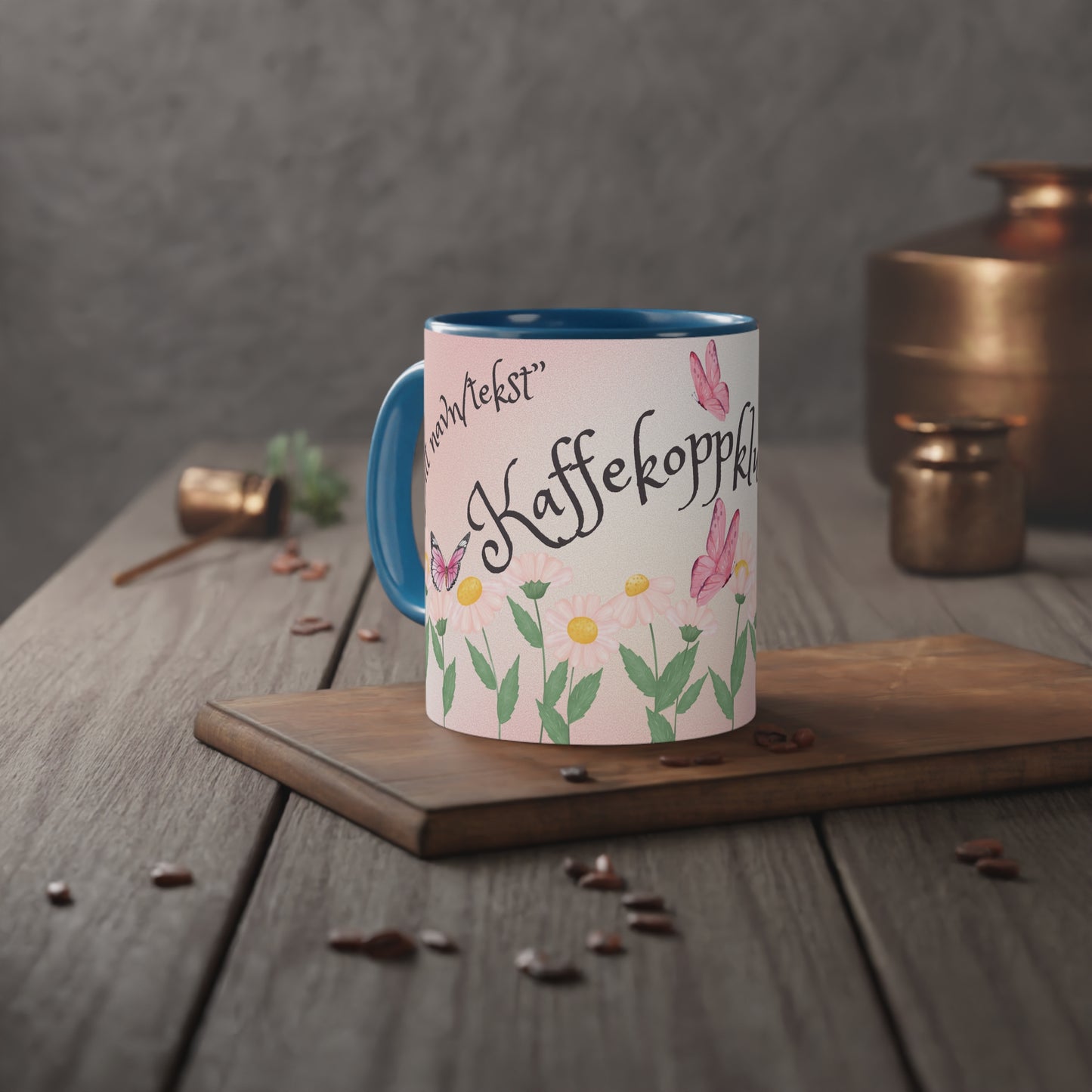 Sommerfugl 2 - Kaffekoppklubben med ditt navn/tekst